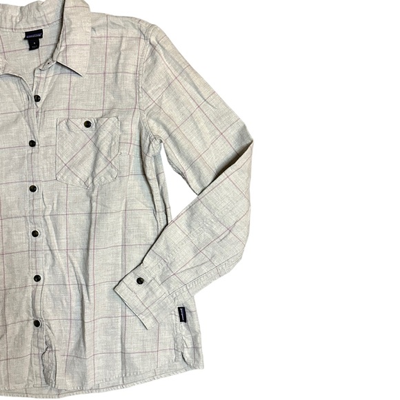 Patagonia Organic Cotton Plaid Long Sleeve Button Up Shirt Womens Size 4 - Picture 3 of 7